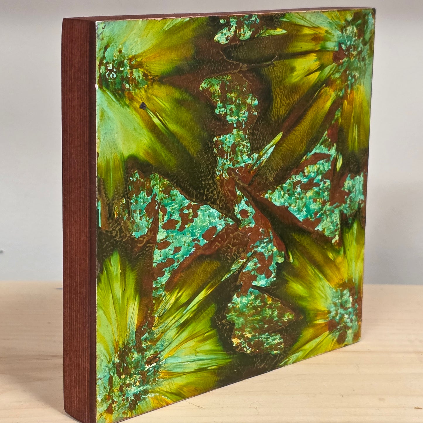 Spirit of the Woods – Encaustic on Cradled Wood | 5x5" | Original Art