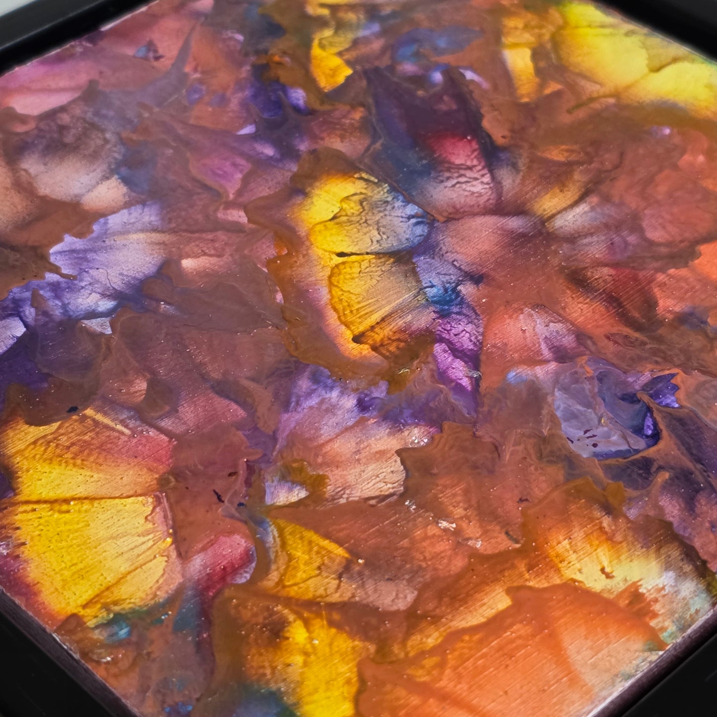 Ember Sky – 6x6 Encaustic Original