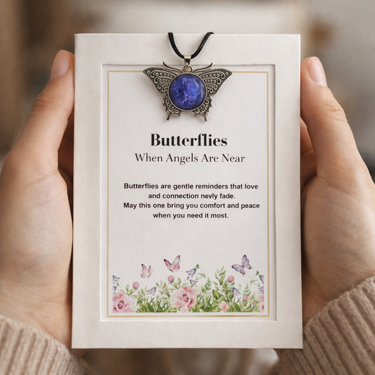 Butterfly Memorial Pendant – Sympathy Gift with Keepsake Card
