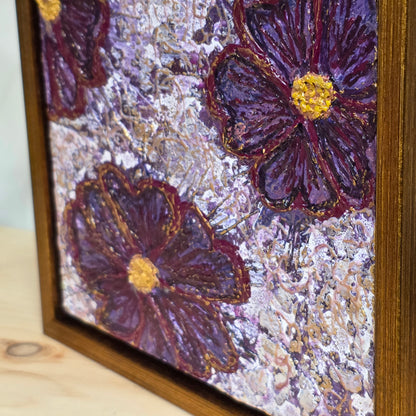 Royal Blossoms – 6×6 Encaustic Original