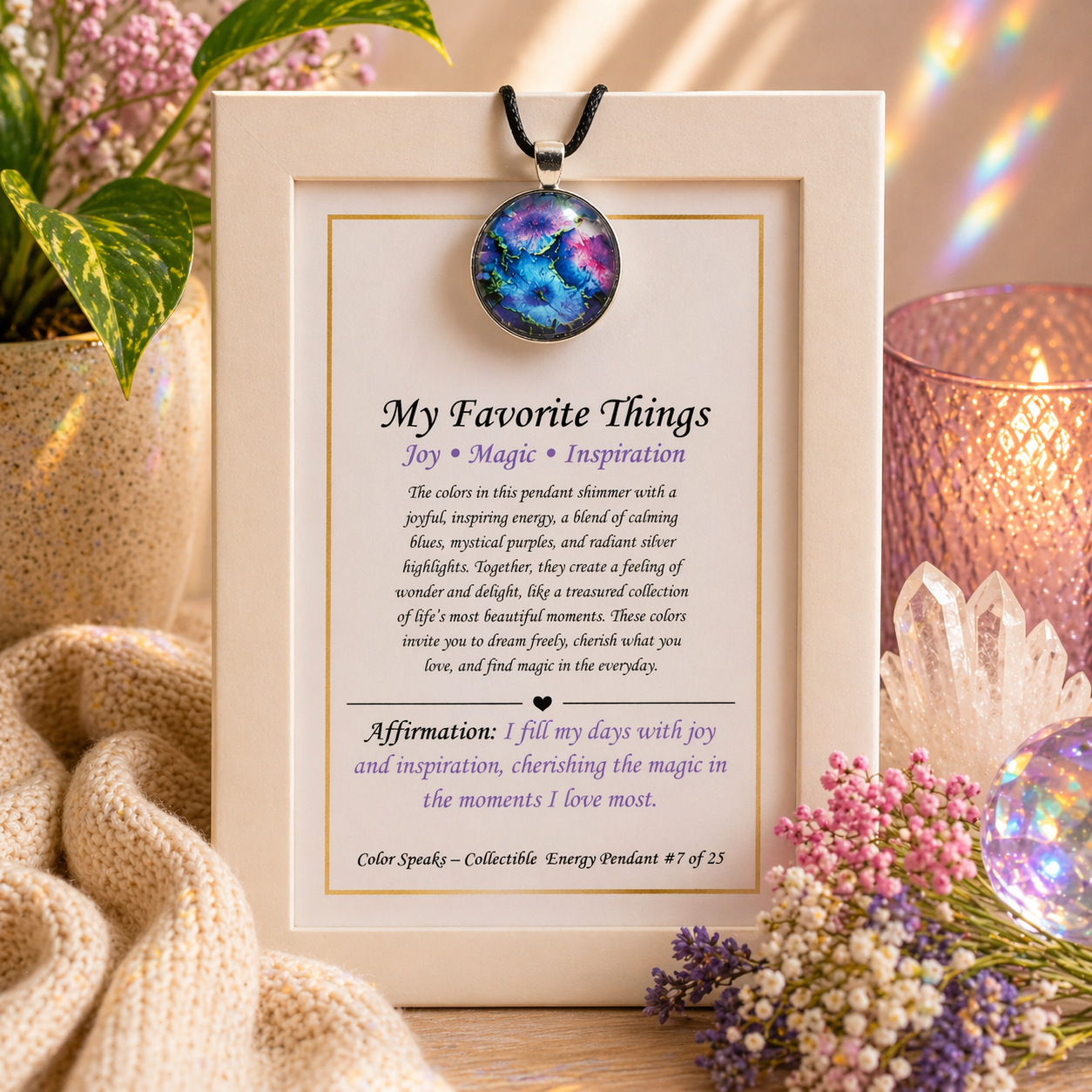 My Favorite Things Pendant Card – Joy • Magic • Inspiration