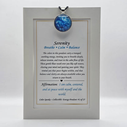 Serenity Pendant Card – Breathe • Calm • Balance