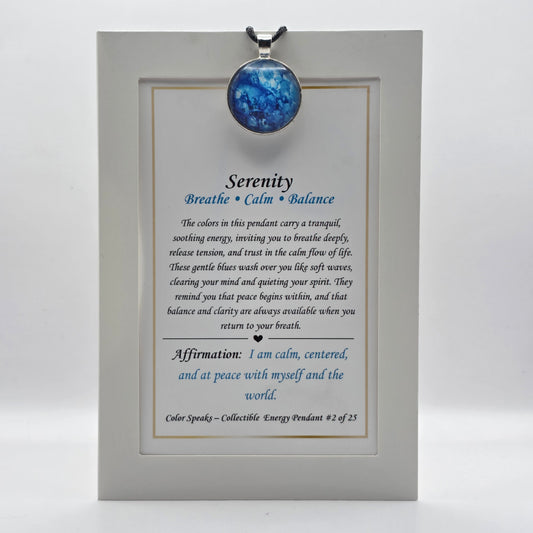 Serenity Pendant Card – Breathe • Calm • Balance