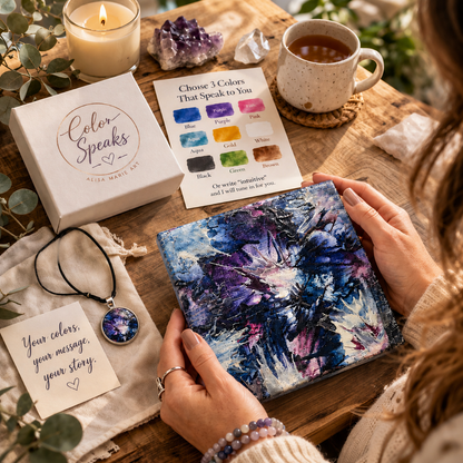 Color Speaks Personalized Reading, Original Artwork & Matching Pendant