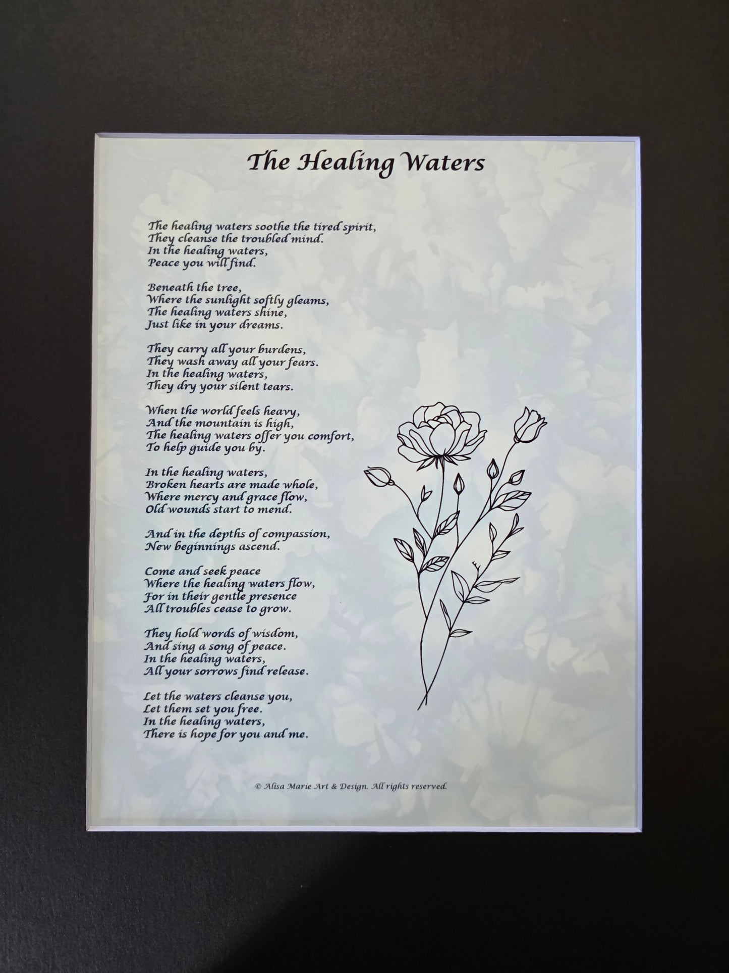 The Healing Waters - 11x14 Matted Poem