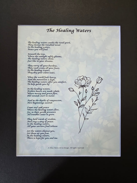 The Healing Waters - 11x14 Matted Poem