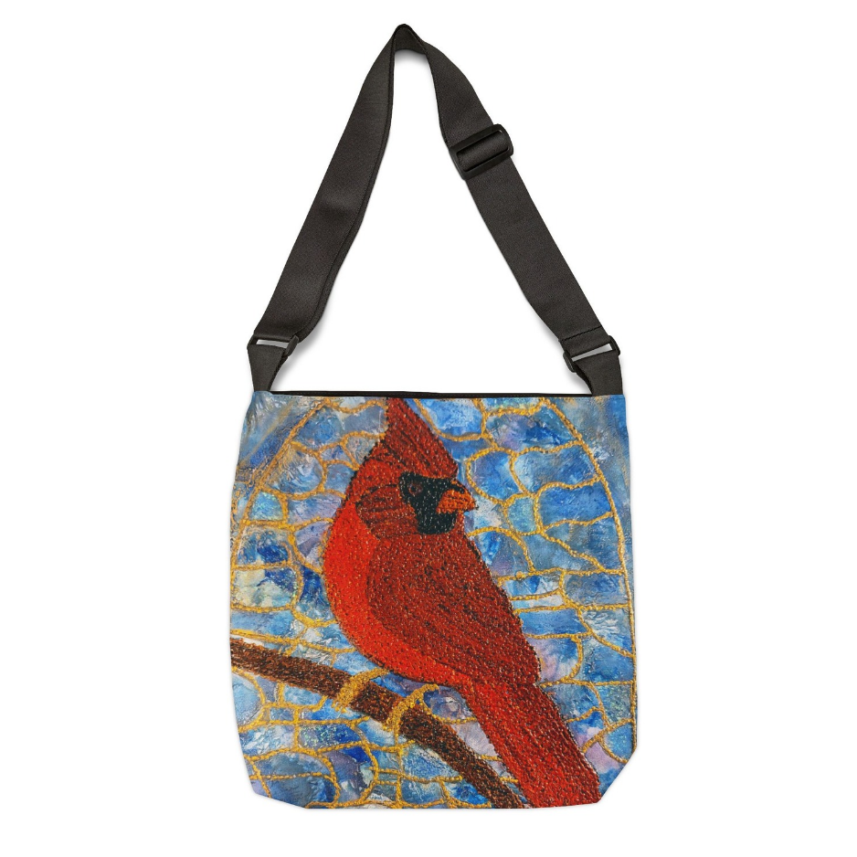 Always Beside You Cardinal- Original Art Crossbody Tote