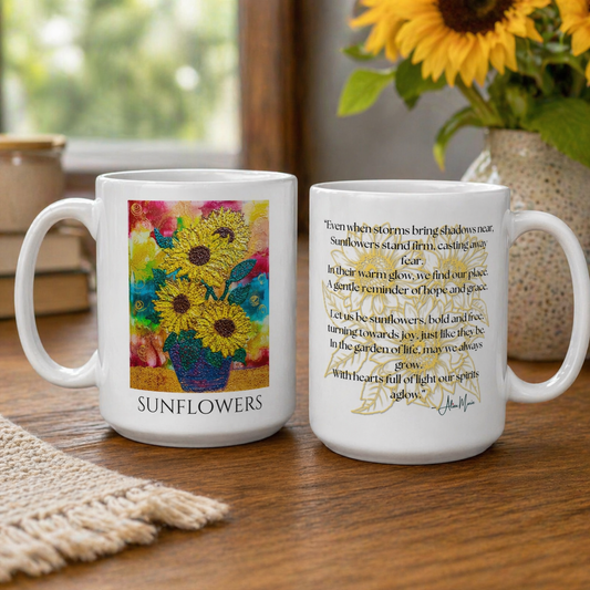 Sunflowers & Poetry Mug – A Touch of Sunshine
