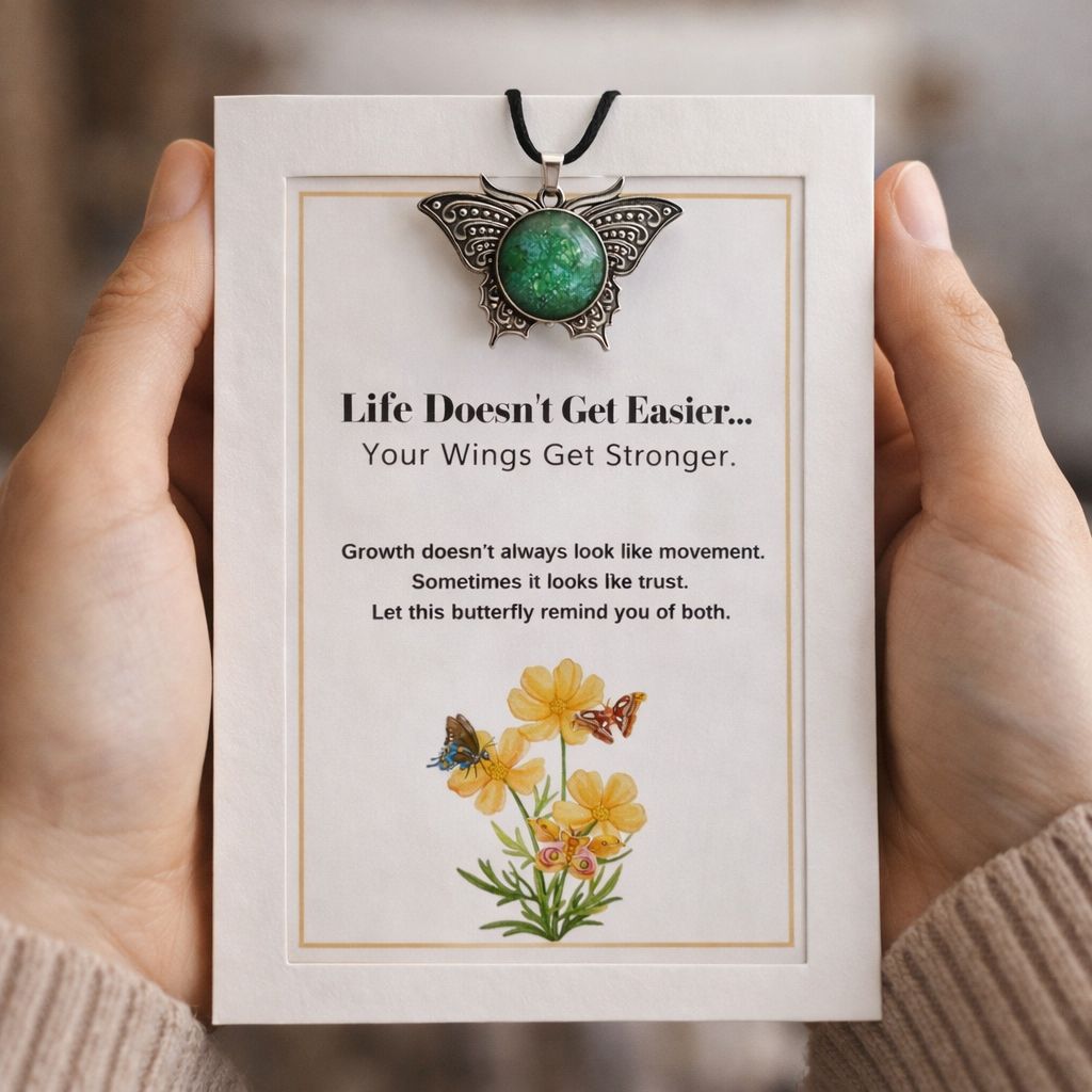 Butterfly Keepsake Pendant Card – Strength, Growth & Encouragement Gift