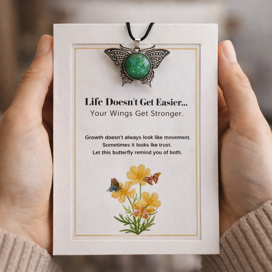Butterfly Keepsake Pendant Card – Strength, Growth & Encouragement Gift