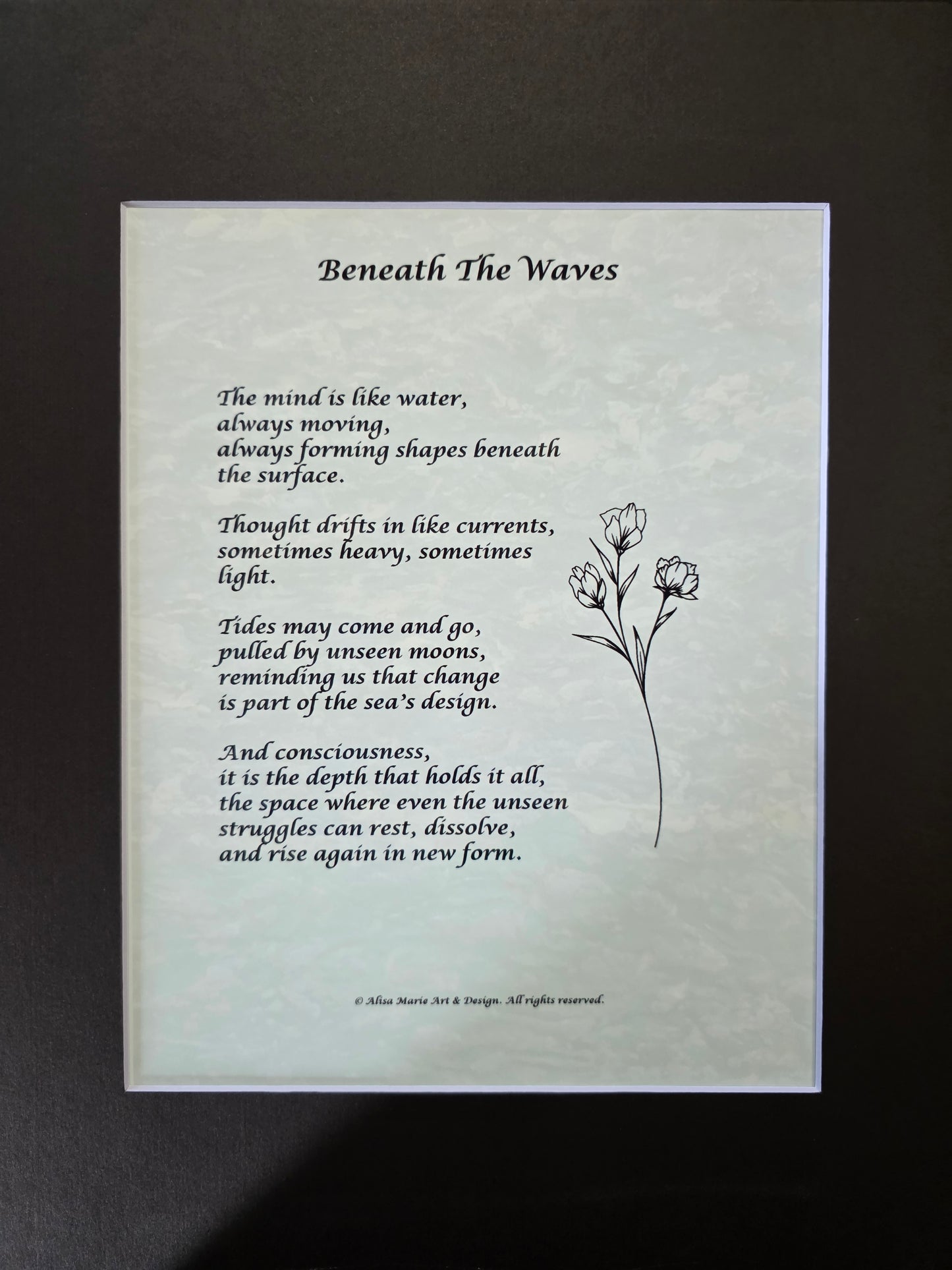 Beneath the Waves - 11x14 Matted Poem