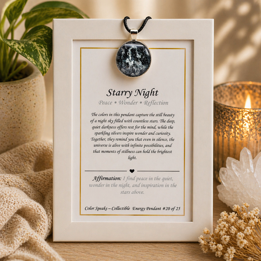 Starry Night Pendant Card – Peace • Wonder • Reflection