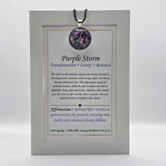 Purple Storm Pendant Card – Transformation • Clarity • Renewal