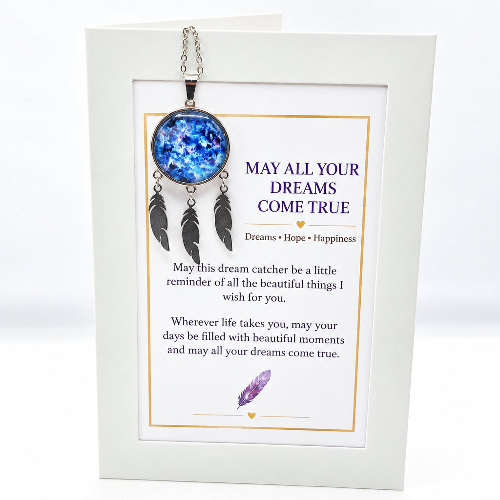 May All Your Dreams Come True Dream Catcher Art Necklace