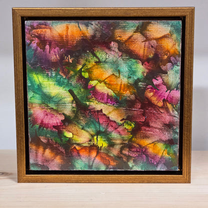 Turning of the Leaves – 6×6 Encaustic Original