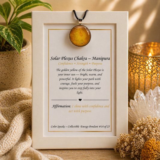 Solar Plexus Chakra Pendant Card – Manipura – Confidence • Strength • Purpose