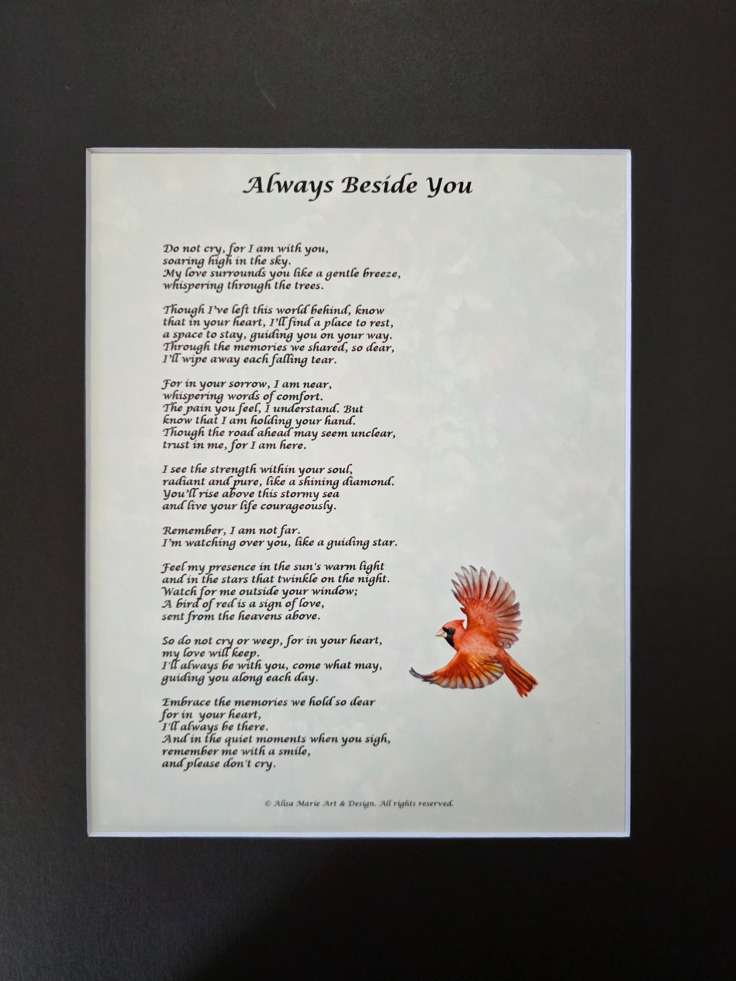 Always Beside You - 11 x14 Matted Poem