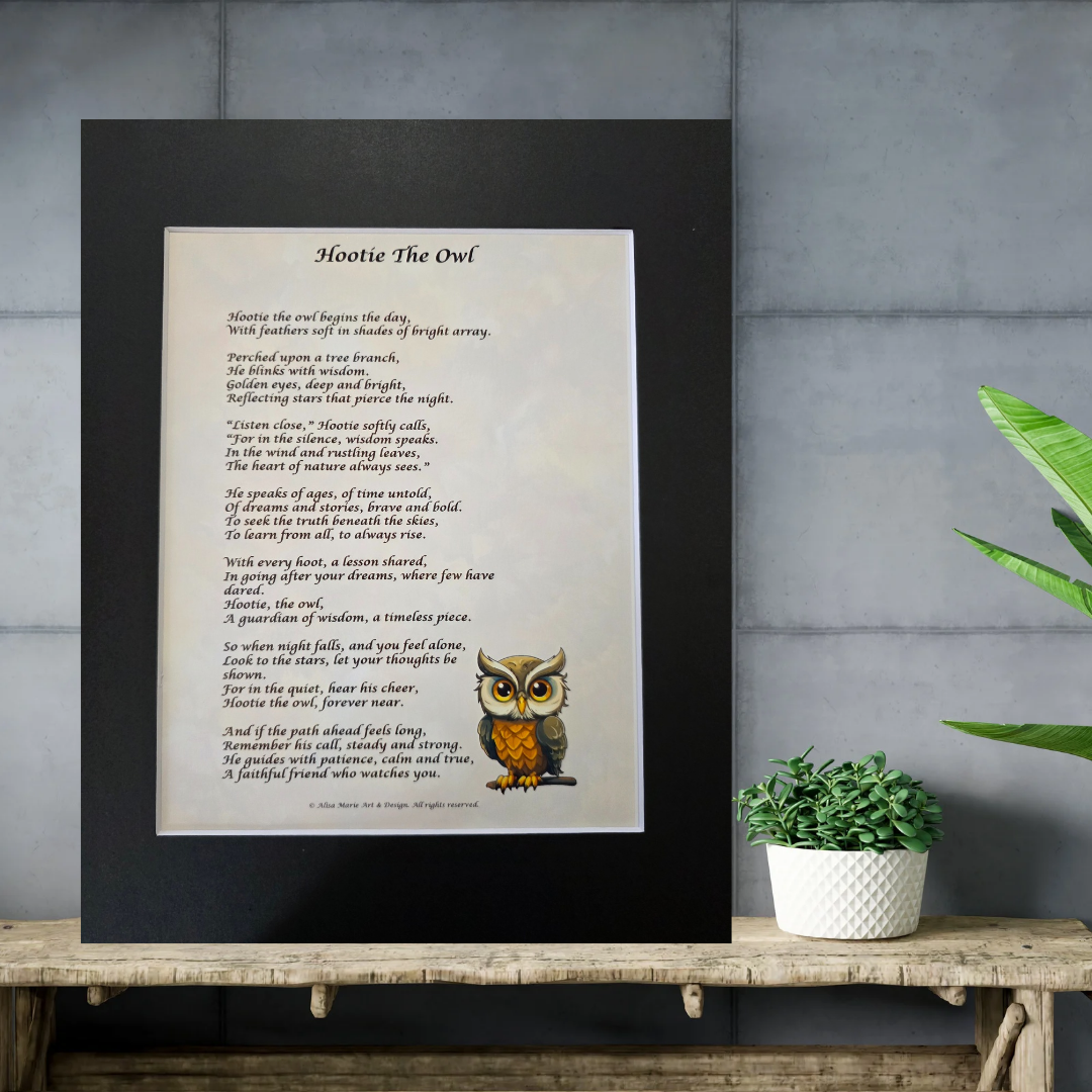 Hootie the Owl - 11x14 Matted Poem