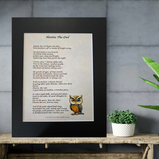 Hootie the Owl - 11x14 Matted Poem