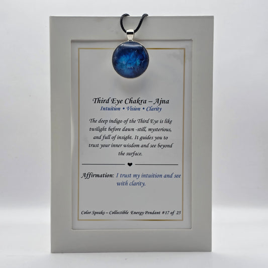 Third Eye Chakra Pendant Card – Ajna
Intuition • Vision • Clarity
