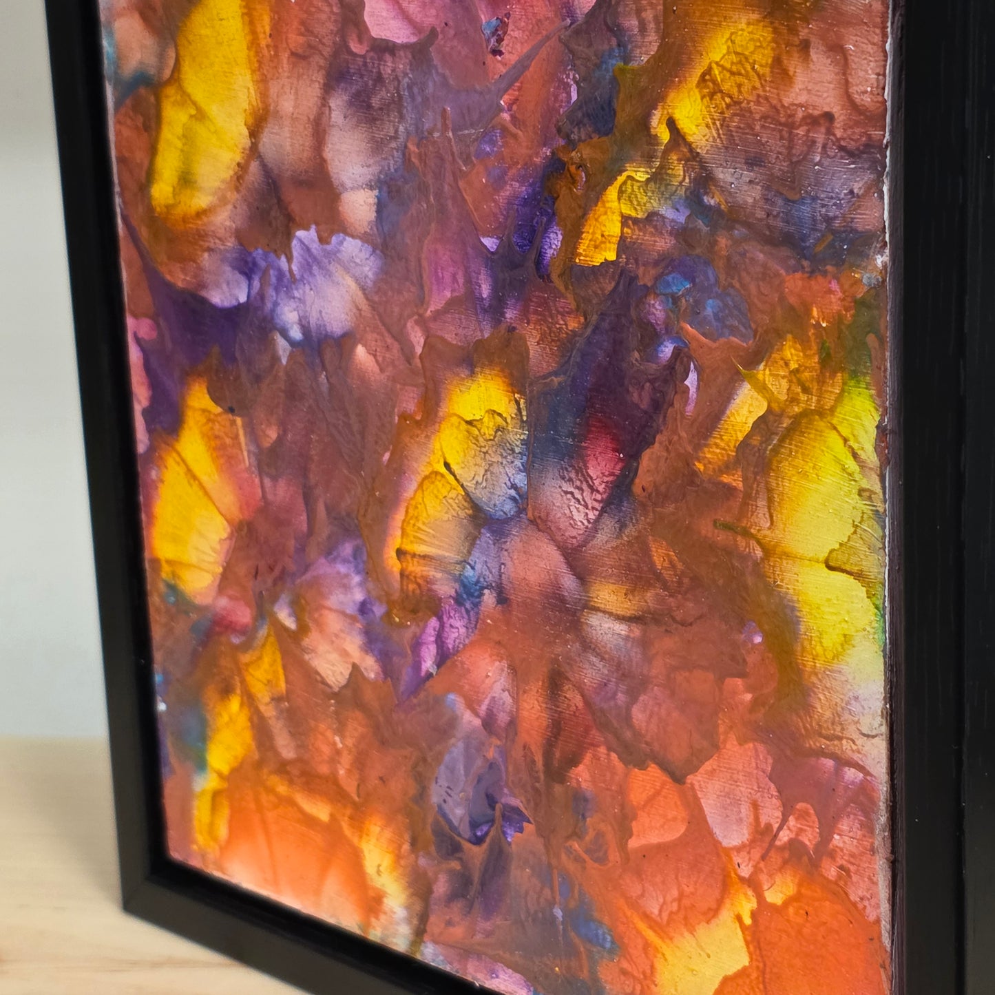 Ember Sky – 6x6 Encaustic Original