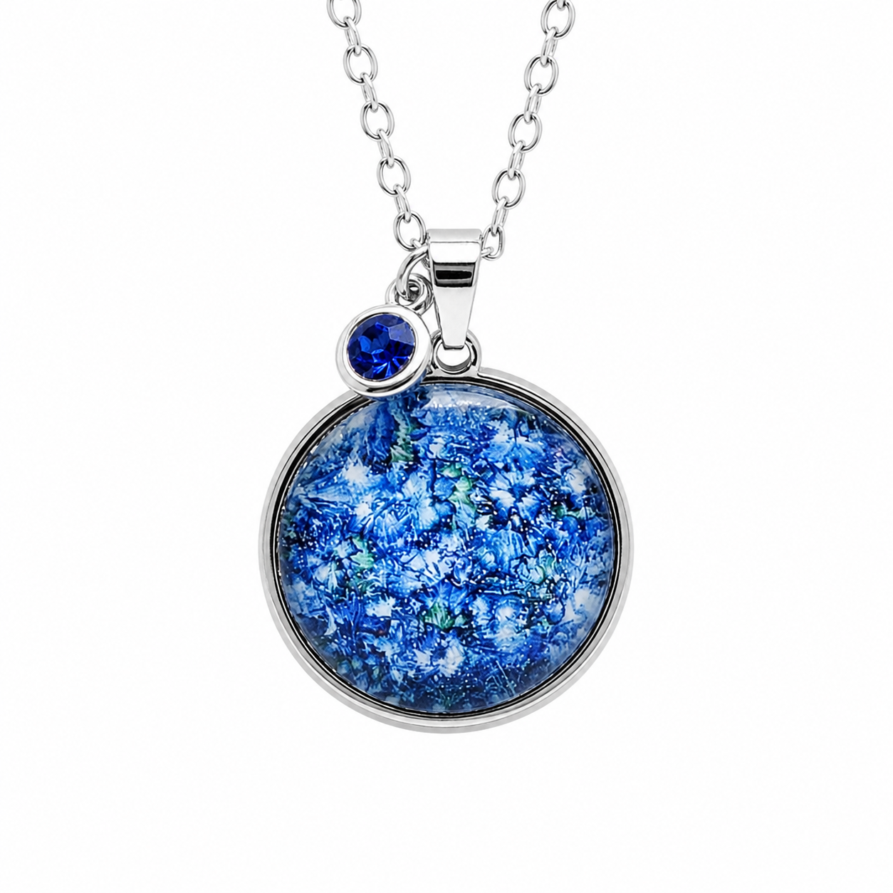 September Birthstone Necklace Gift Set | Sapphire Pendant with Keepsake Card | Handmade Birthday Gift for Her