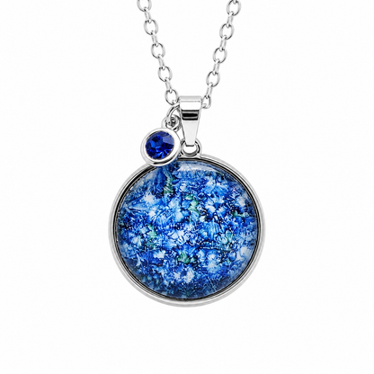 September Birthstone Necklace Gift Set | Sapphire Pendant with Keepsake Card | Handmade Birthday Gift for Her