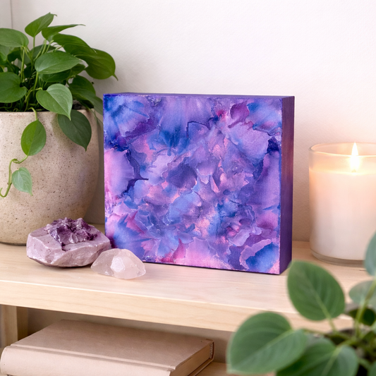 Nebula - Original Encaustic Painting  (5×5 Abstract Art)