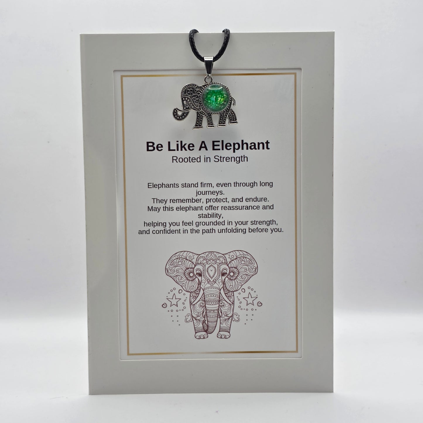 Be Like an Elephant Pendant Card – Rooted in Strength