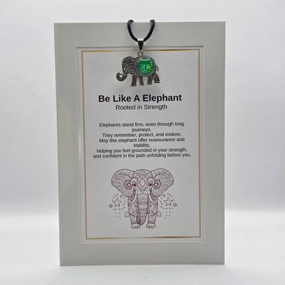 Be Like an Elephant Pendant Card – Rooted in Strength