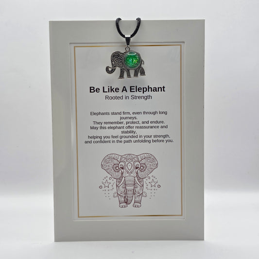 Be Like an Elephant Pendant Card – Rooted in Strength