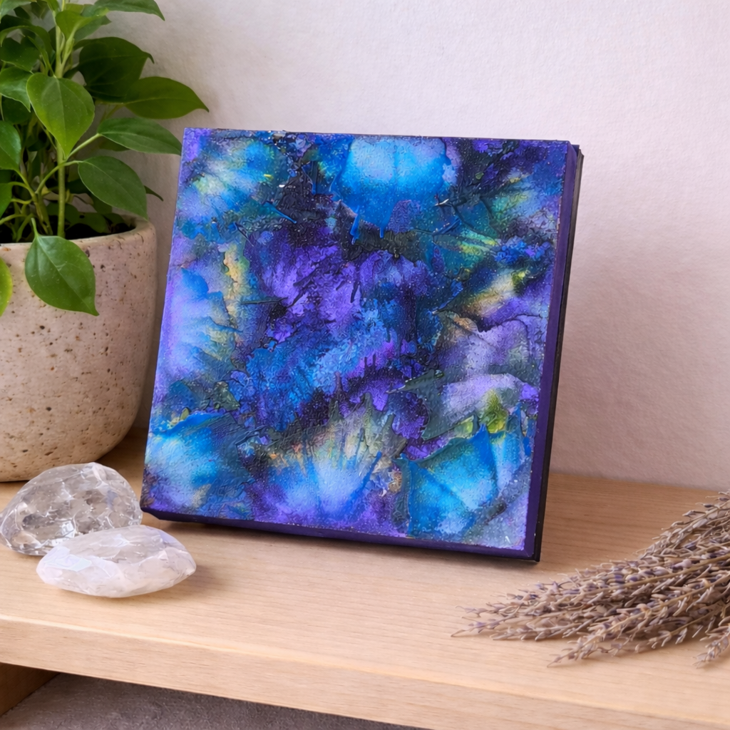 Aurora – Original Encaustic Painting | 5×5 Abstract Art