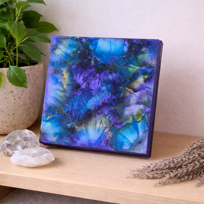 Aurora – Original Encaustic Painting | 5×5 Abstract Art