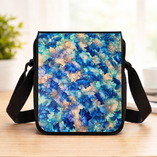 Limited Edition Reflections Crossbody Bag – Blue Abstract Wearable Art Purse
