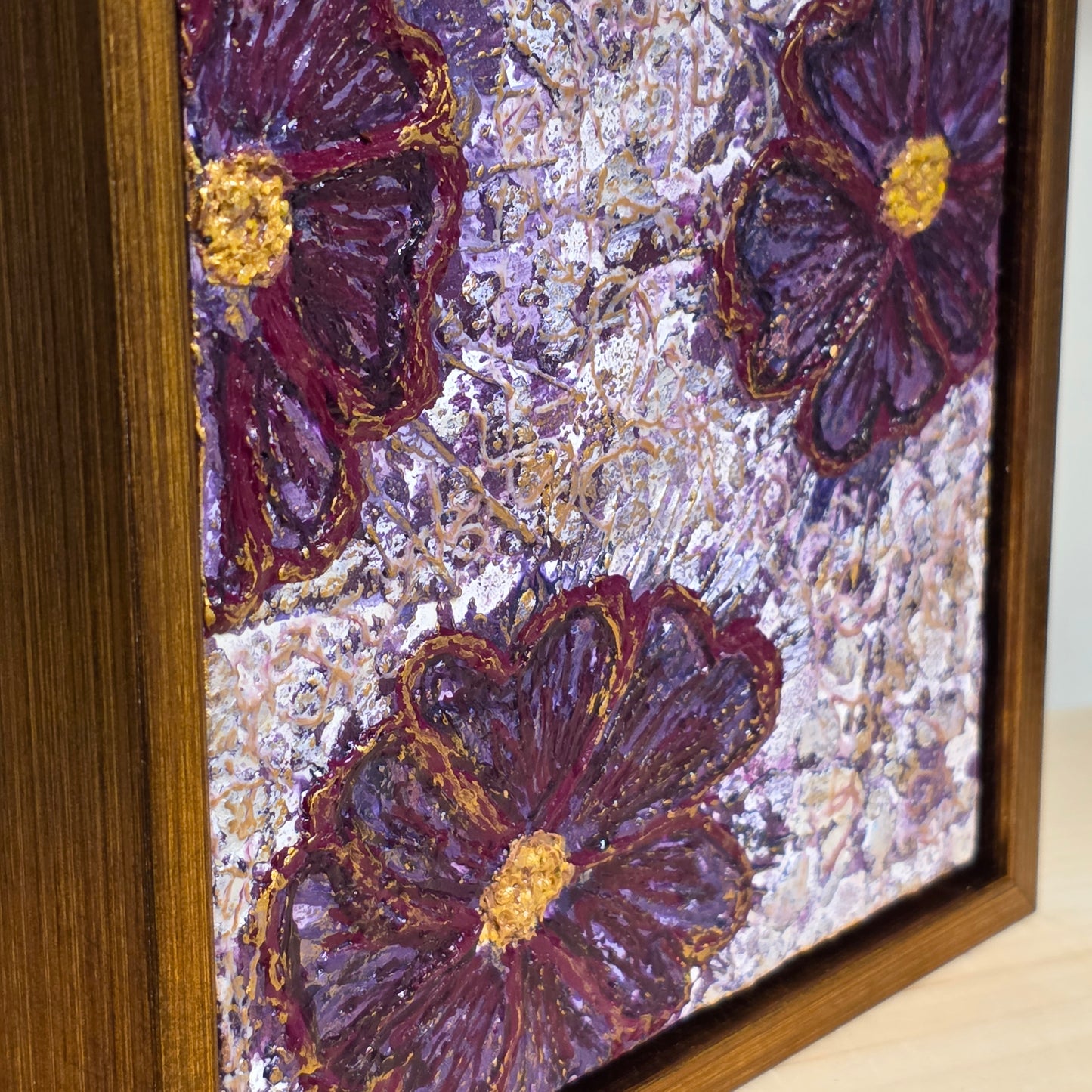 Royal Blossoms – 6×6 Encaustic Original