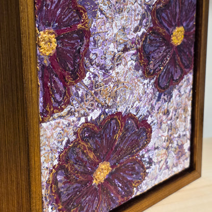 Royal Blossoms – 6×6 Encaustic Original