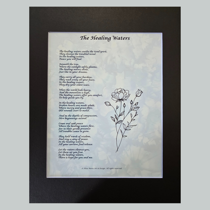 The Healing Waters - 11x14 Matted Poem