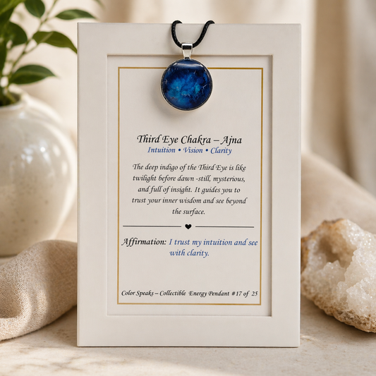 Third Eye Chakra Pendant Card – Ajna
Intuition • Vision • Clarity