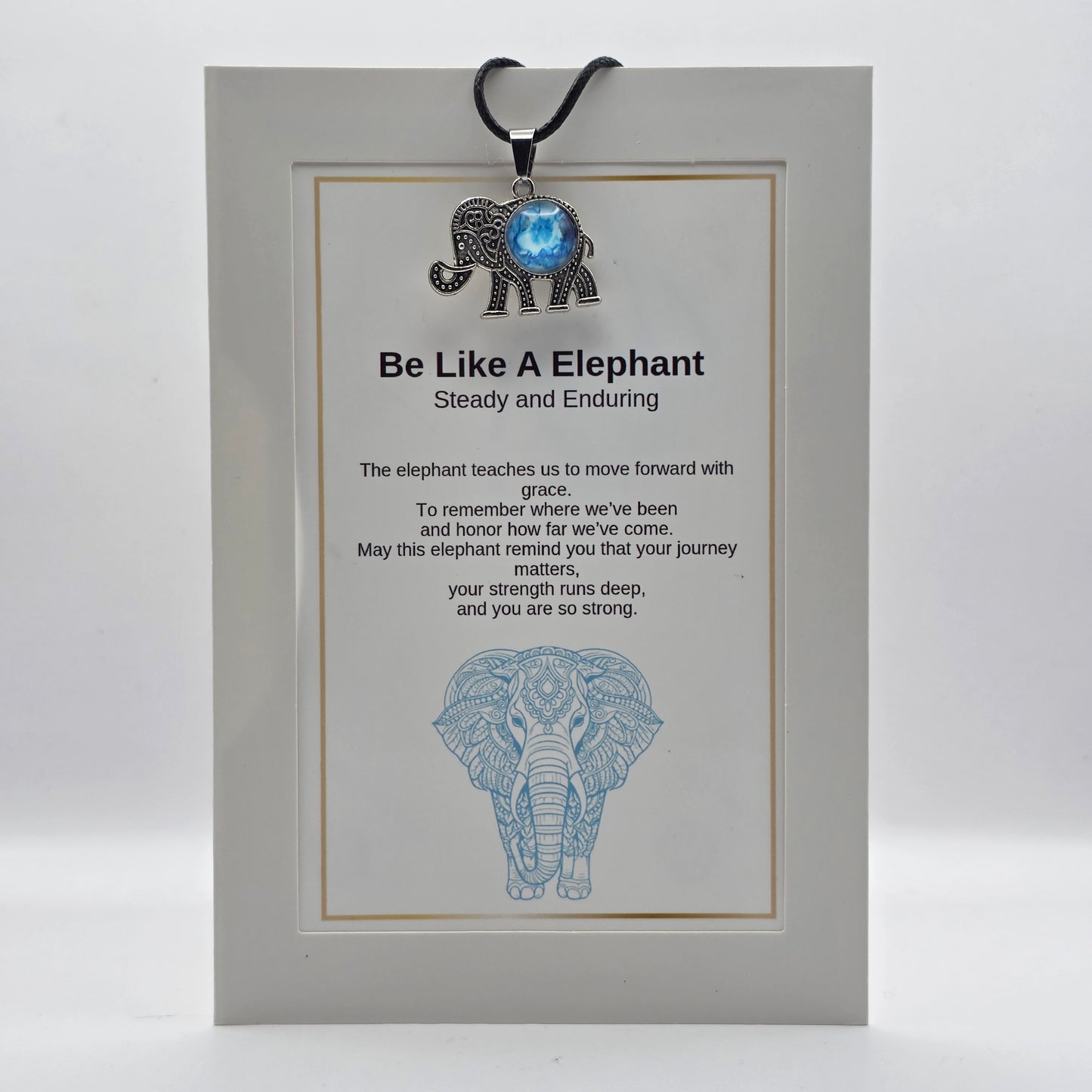 Elephant Keepsake Pendant Card – Encouragement & Inner Strength Gift