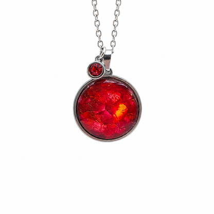 January Birthstone Necklace Gift Set | Garnet Pendant with Keepsake Card | Handmade Birthday Gift for Her