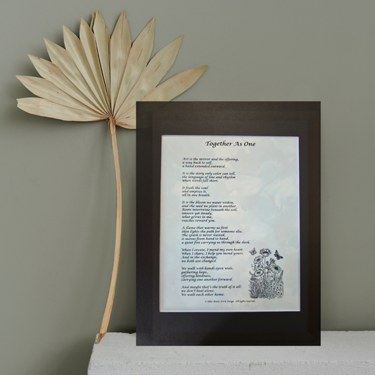 Together As One - 11x14 Matted Poem