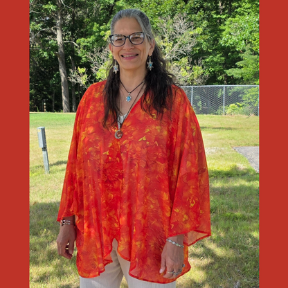 Orange Sunset Short Kimono | Women's Lightweight Boho Cover-Up
