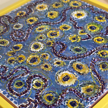 Solar Dance – 8×8 Encaustic Original