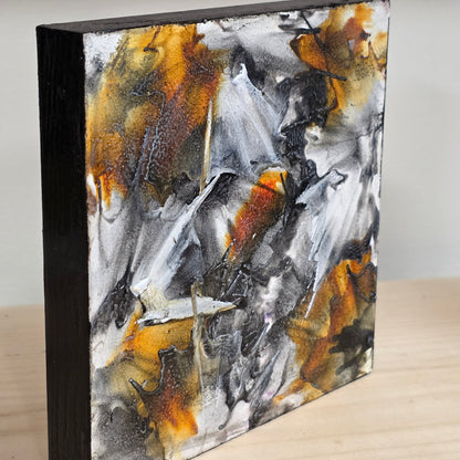 Cosmic Fire-Encaustic on Cradled Wood | 5x5" | Original Art