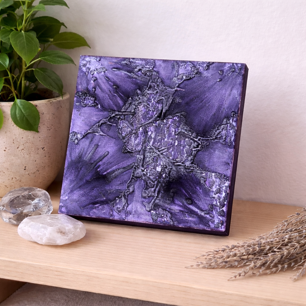 Eclipse – Original Encaustic Painting (5×5 Abstract Art)
