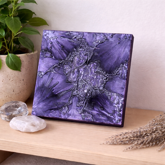 Eclipse – Original Encaustic Painting (5×5 Abstract Art)