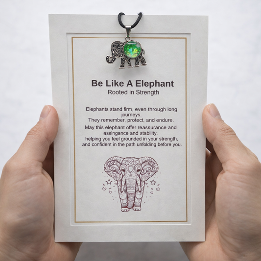Be Like an Elephant Pendant Card – Rooted in Strength