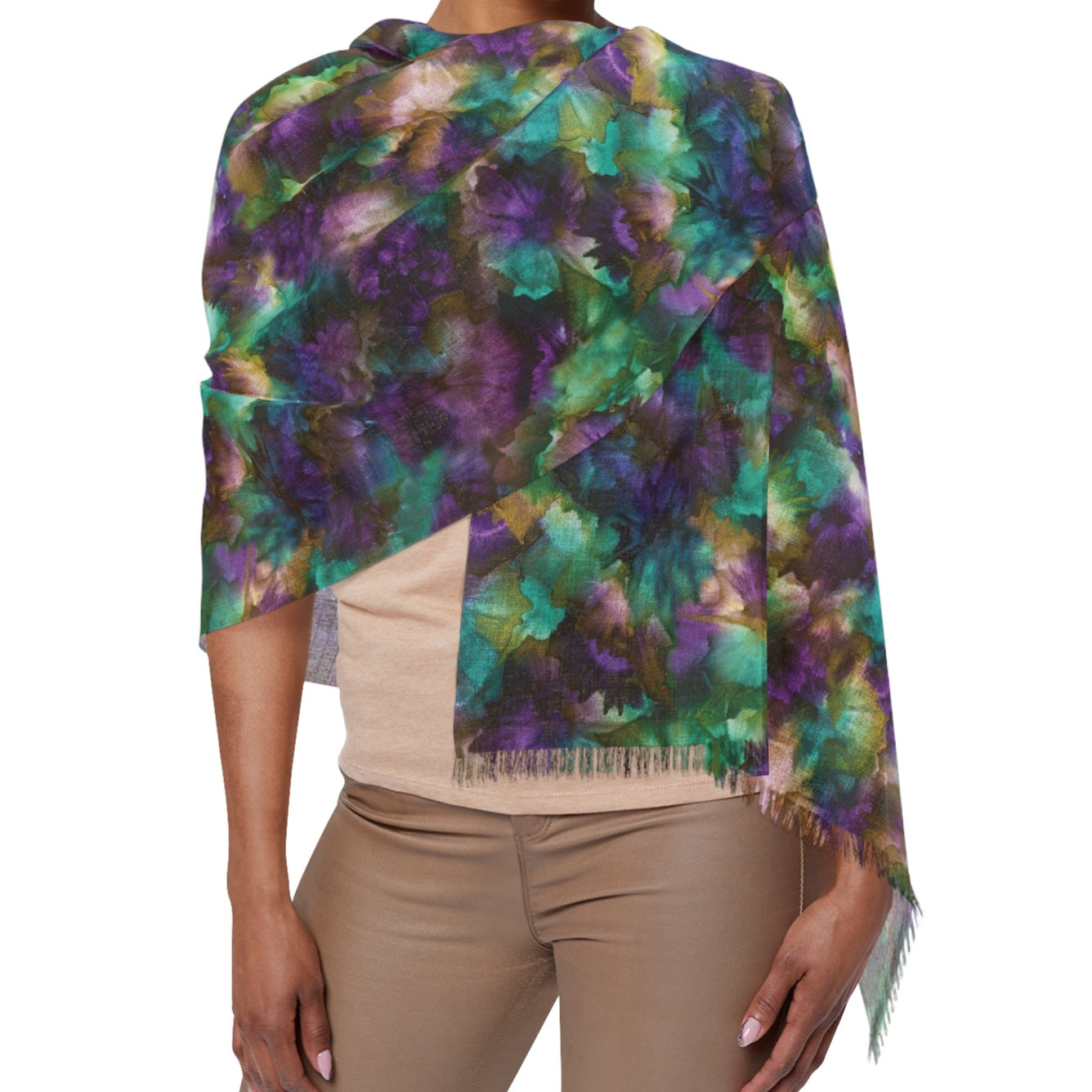 Fantasy Fringe Scarf - A Dance of Color and Imagination