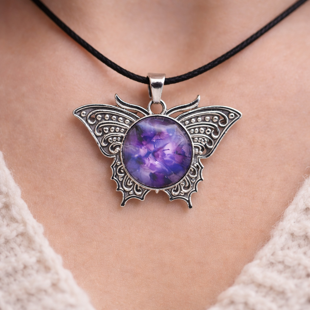 Butterfly Memorial Pendant – Sympathy Gift with Keepsake Card