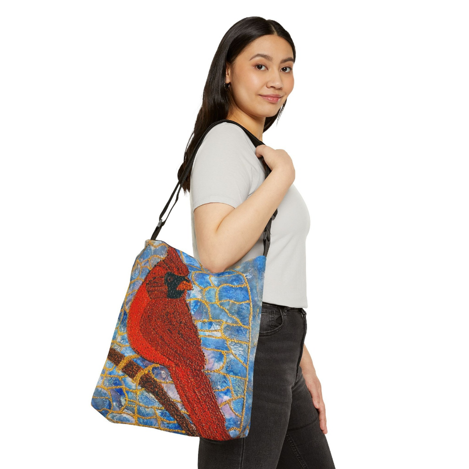 Always Beside You Cardinal- Original Art Crossbody Tote